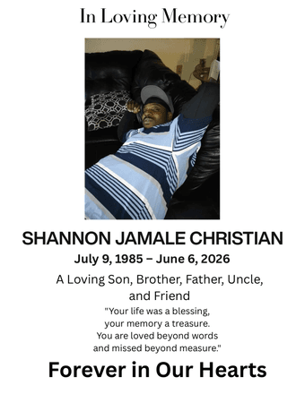 Shannon Jamale Christian Obituary